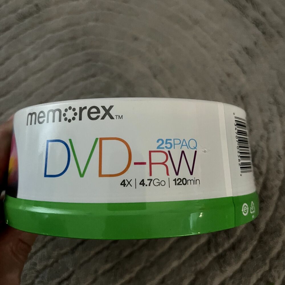 Memorex DVD+RW 25 Pack Paq 4X / 4.7GB / 120 Min Rewritable Disc NEW SEALED